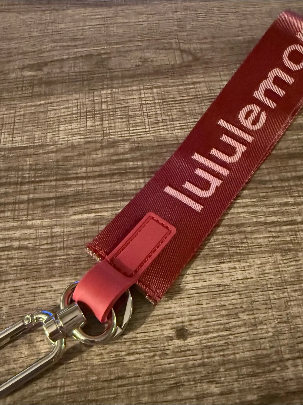 lululemon athletica Red Logo Key Strap Lanyard